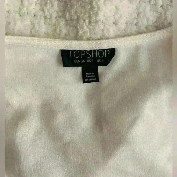 TOPSHOP White Ruffled Wrap Mini Dress | size 2 - Picture 8 of 12